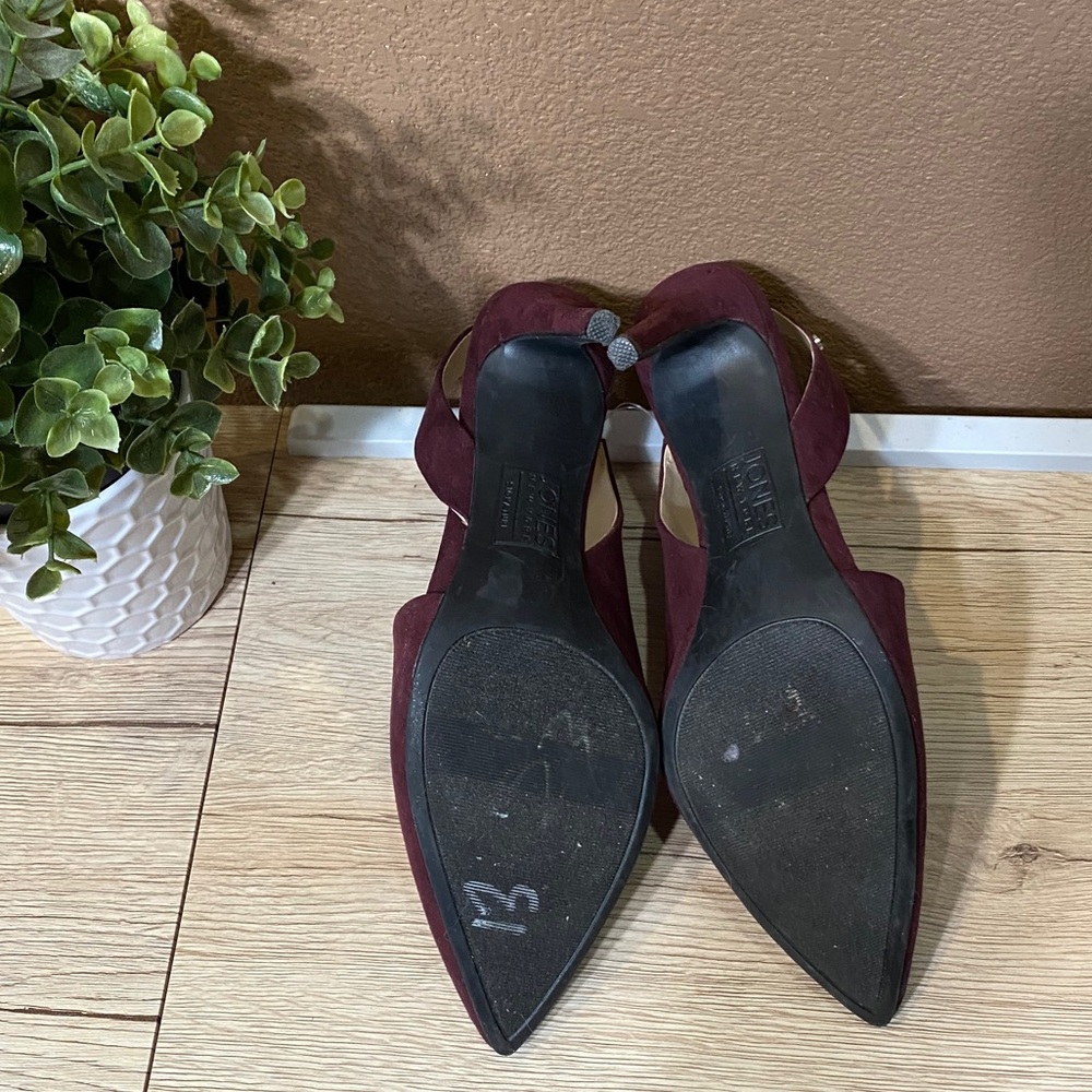 Jones New York Suede Chloe Maroon Heels Size 8.5 - Picture 10 of 10